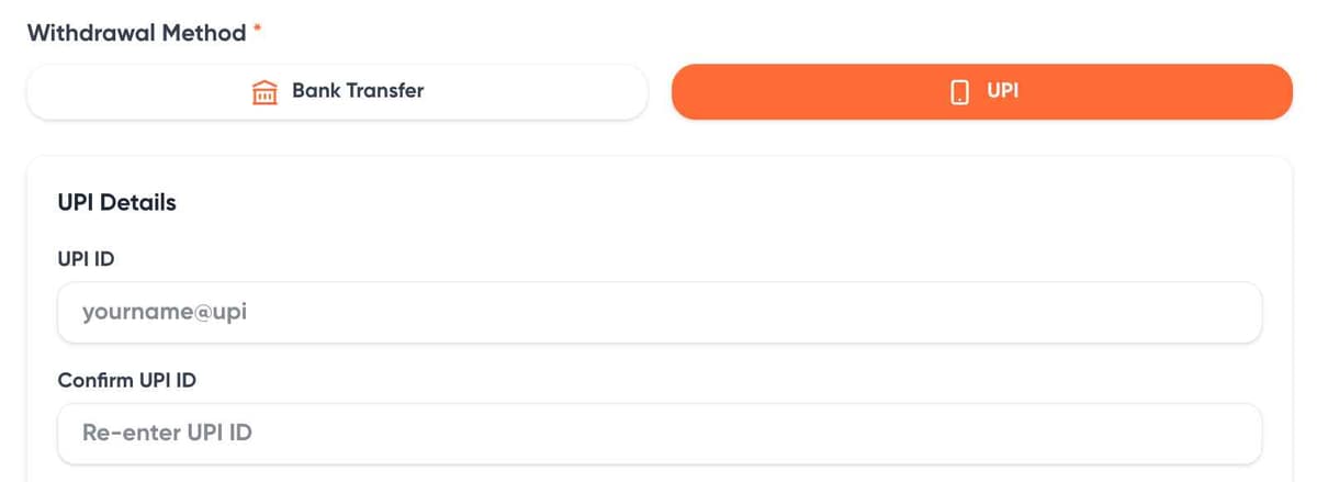 Automatic payout illustration with bank and UPI icons